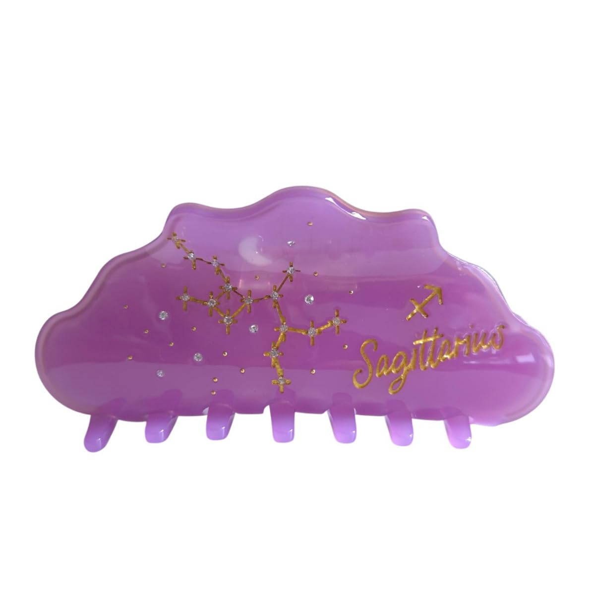 Fantasy Sagittarius Sign Hair Clips,Novelty Acetate Claw Clip,Zodiac Hair Clips for Women,Purple
