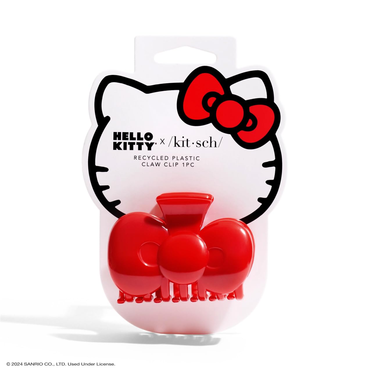 Hello Kitty x Kitsch Hair Clips for Women - Durable, Strong Hold All Day, Cute Claw Clips, Hello Kitty Stuff for Girls | Ideal Gifts for Women - Red Bow Shape, 1pc