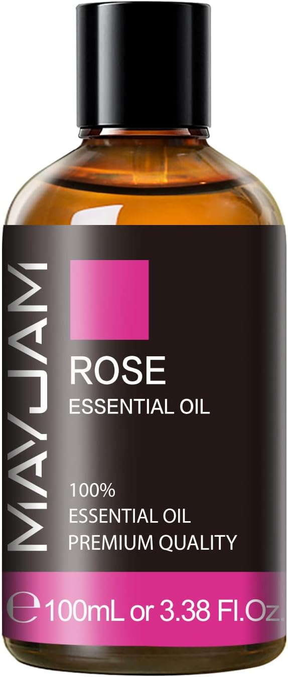 Rose Essential Oil, MAYJAM Premium Pure Essential Oils for Diffusers for Home, 3.38FL.OZ Large Volume Rose Oil for Soap Candle Making Massage