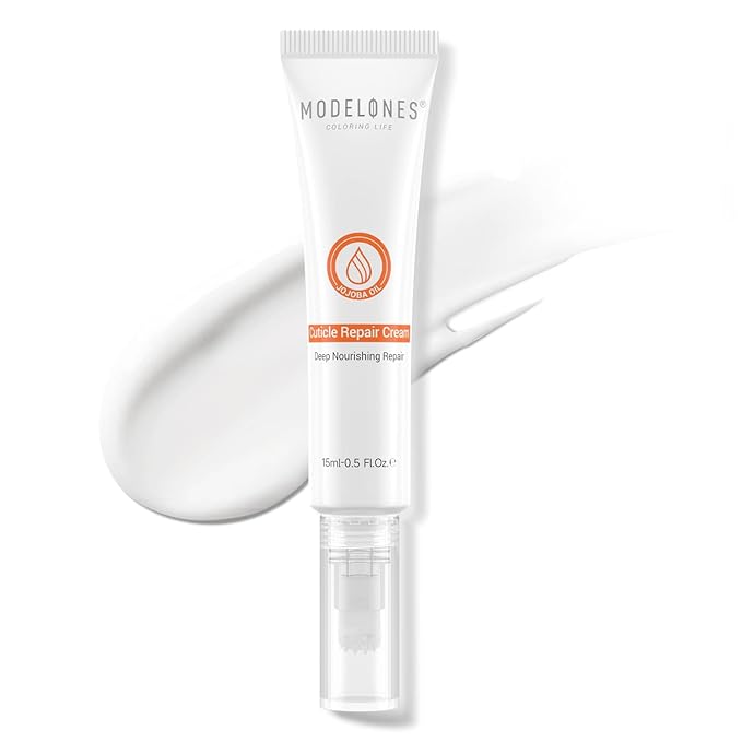 modelones Cuticle Cream, Ultra-Hydrating Nail Care for Damaged Nails Organic Jojoba Oil Vitamin E, Cuticle Non-greasy Dry Cracked Cuticles 15ML