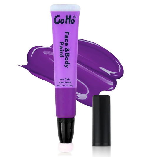 Go Ho Purple Face Paint Stick,Water Based Cream Purple Body Paint Washable,Highly Pigmented,Smooth and Safe for Skin,Halloween Costumes Cosplay SFX Ursula Witch Makeup
