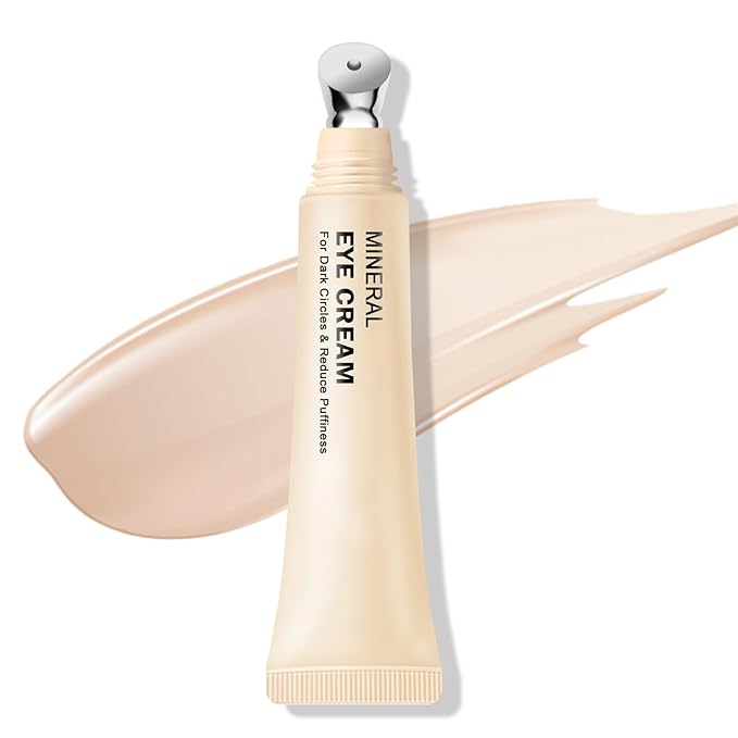 CAHIUYOA Mineral Sun Screen Eye Cream Under Eye Cream for Dark Circles and Fine Lines Travel Size Mineral Eye Cream - 01 Light