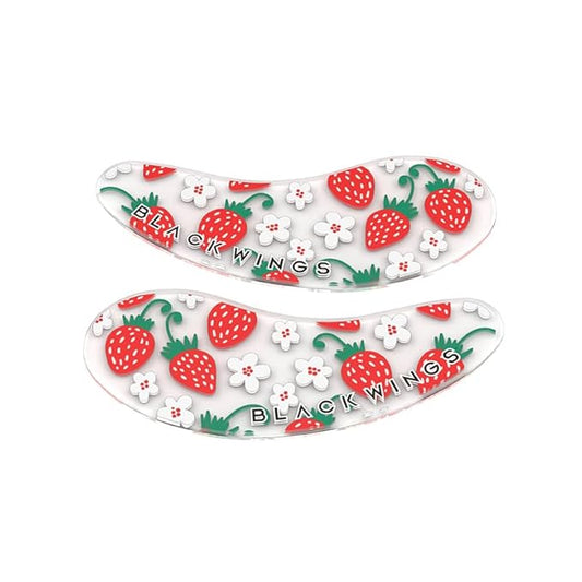 Black Wings 6 Pairs Silicone Eye Patches with Self-Adhesive Design - Cute Bear & Rabbit Inspired Eye Care Patches (strawberry 6 pairs)