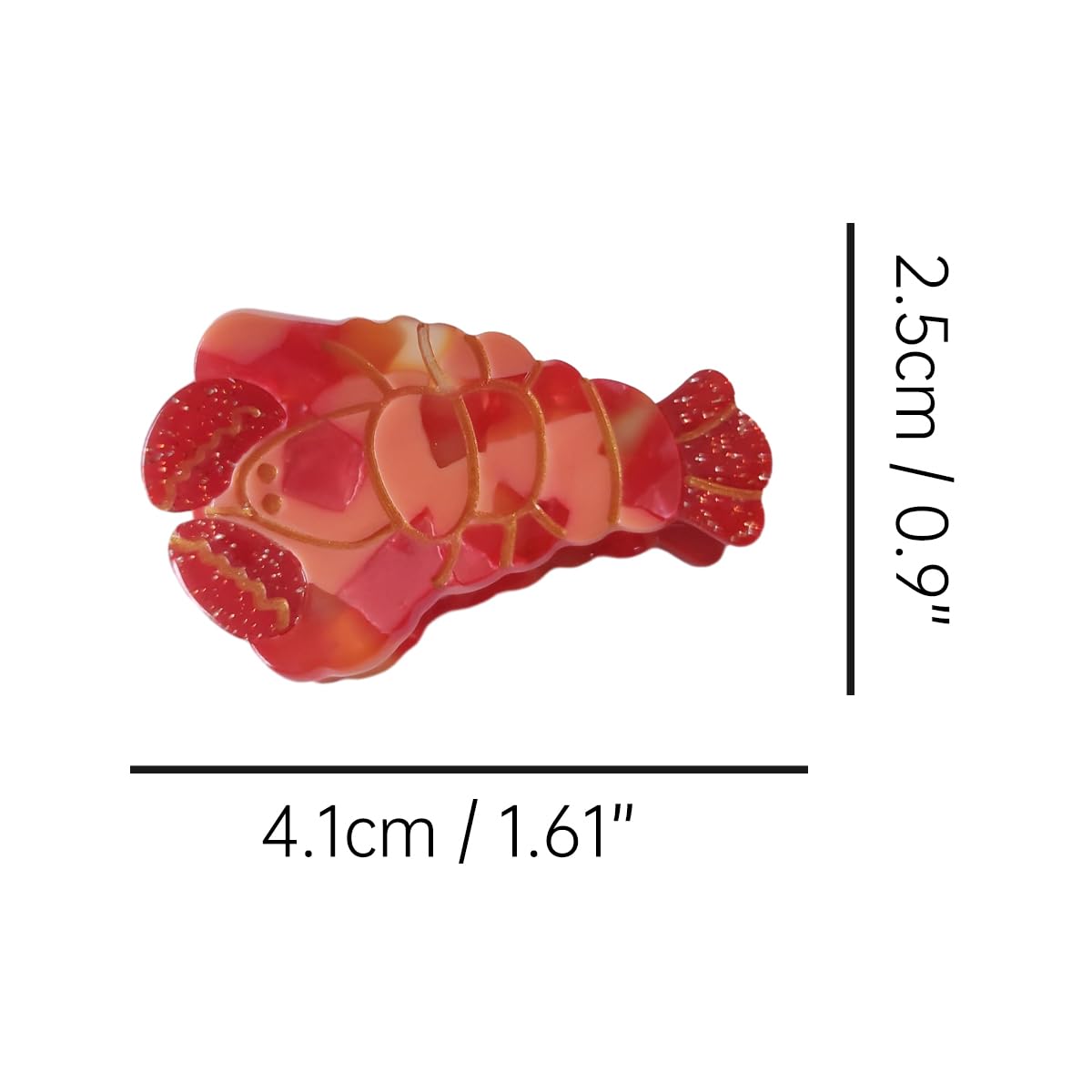 Mini Lobster Hair Clips,Cellulose Acetate Hair Clips,Small Claw Clips for Girl,Hair Accessories,Pack of 2