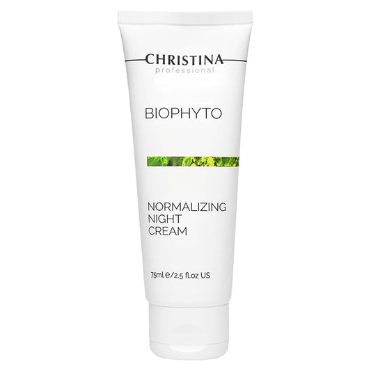 '-CHRISTINA- Bio Phyto Normalizing Night Cream with Hyaluronic Acid & Vitamin E | Stress Reducing& Barrier Strengthening Night Cream for Face for Oily & Combination Skin 75ml
