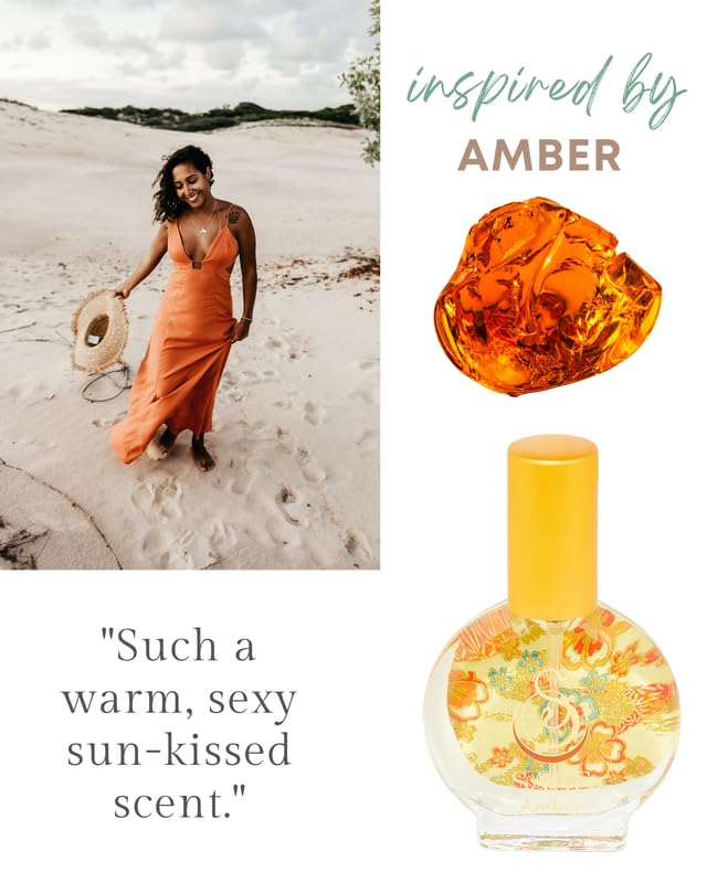The Sagelifestyle Amber Organic Perfume Spray for Women - Vanilla, Blood Orange, Warm Musk, Labdanum - Long Lasting and Natural Scent - Vegan & Cruelty Free, Made in USA, 1/2 oz - Travel Size Perfume