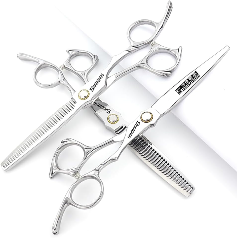 6.5-inch Sharonds hair clippers, professional Japanese 440C scissors, efficient scissors, scissors, comb adjuster (6.5 inch -3 pieces-A)