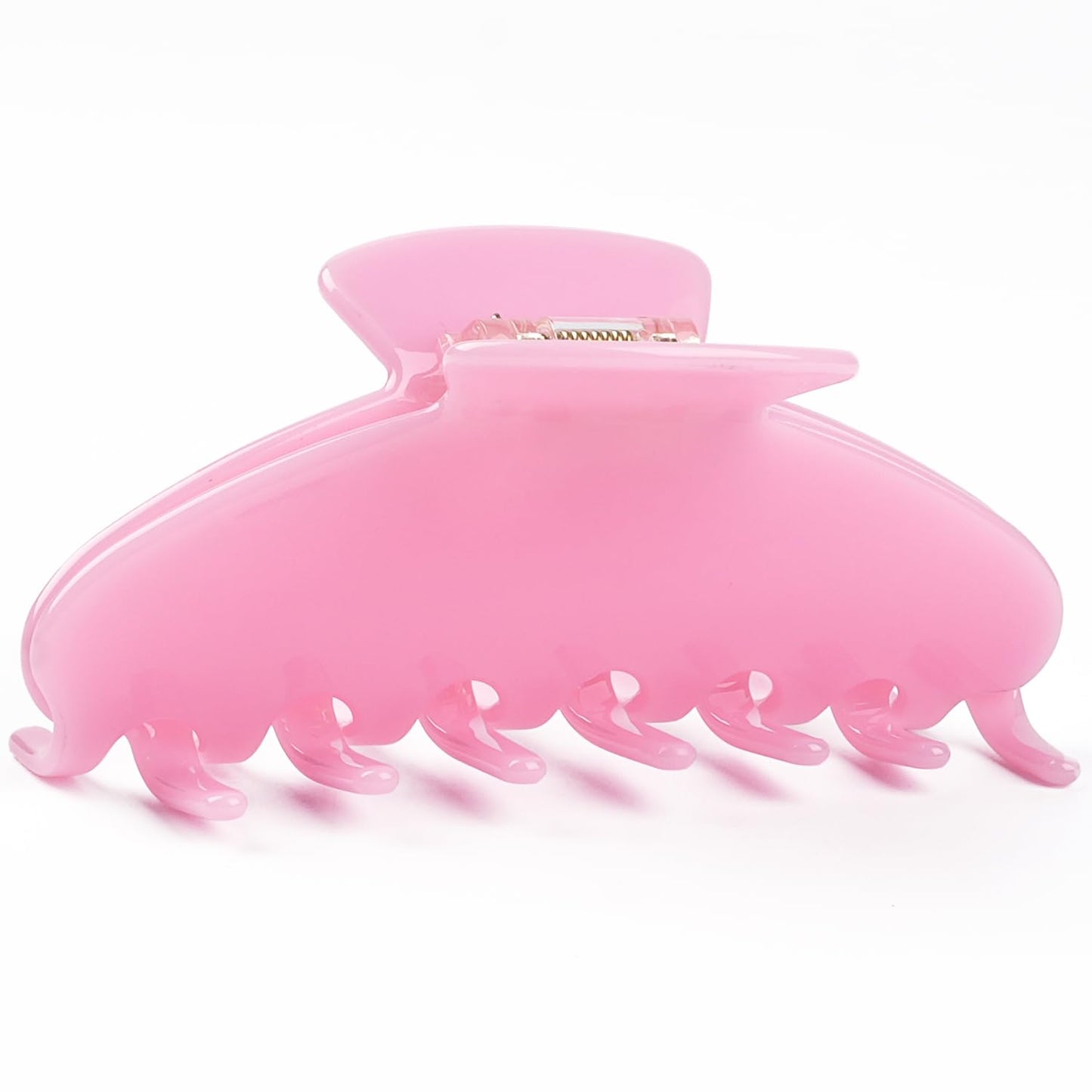 MAORULU Cute Claw Clip for Women – 4'' Large Acetate Hair Clips for Thick Thin Curly Long Hair, Durable Hair Clamps Non-slip Y2K Jaw Clip, Strong Hold, Stylish French Design (Jelly Pink)