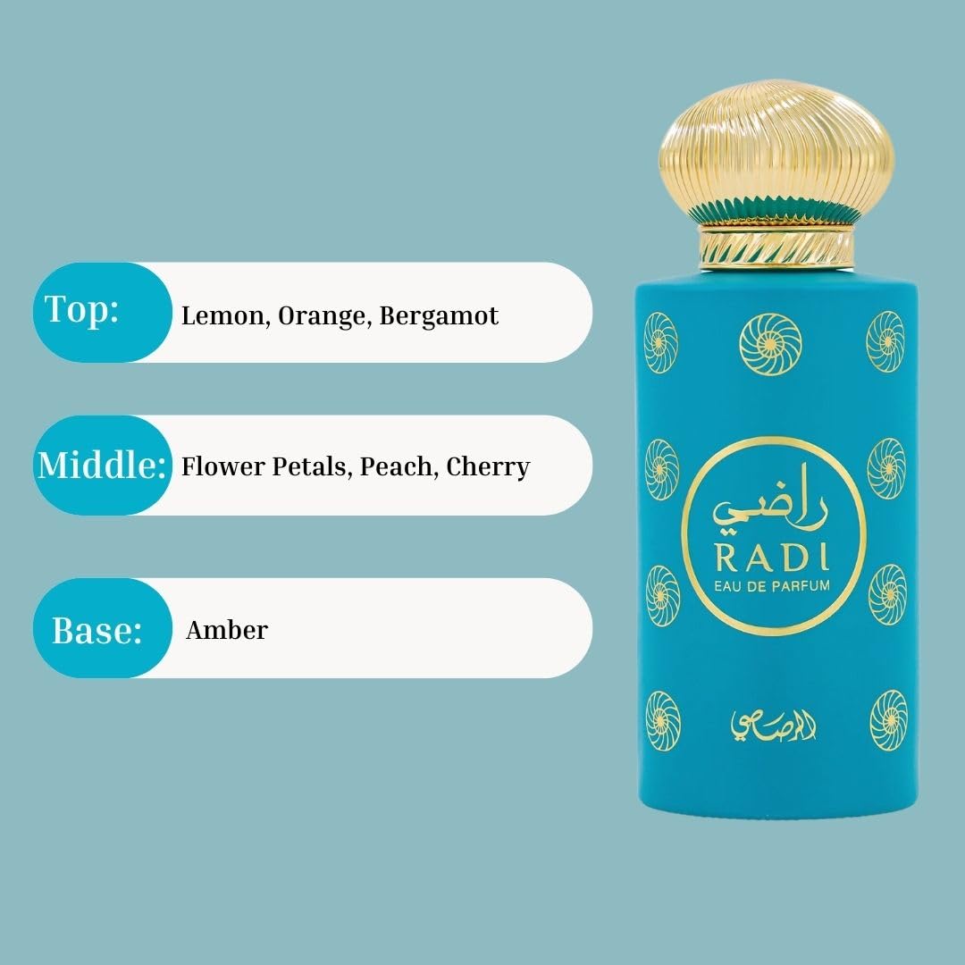 RASASI Radi Eau De Parfum For Women Spray - 100ML (3.38 OZ) Arabian Perfume - Refreshing, Floral & Fruity Fragrance - Long Lasting Luxurious Feminine Scent