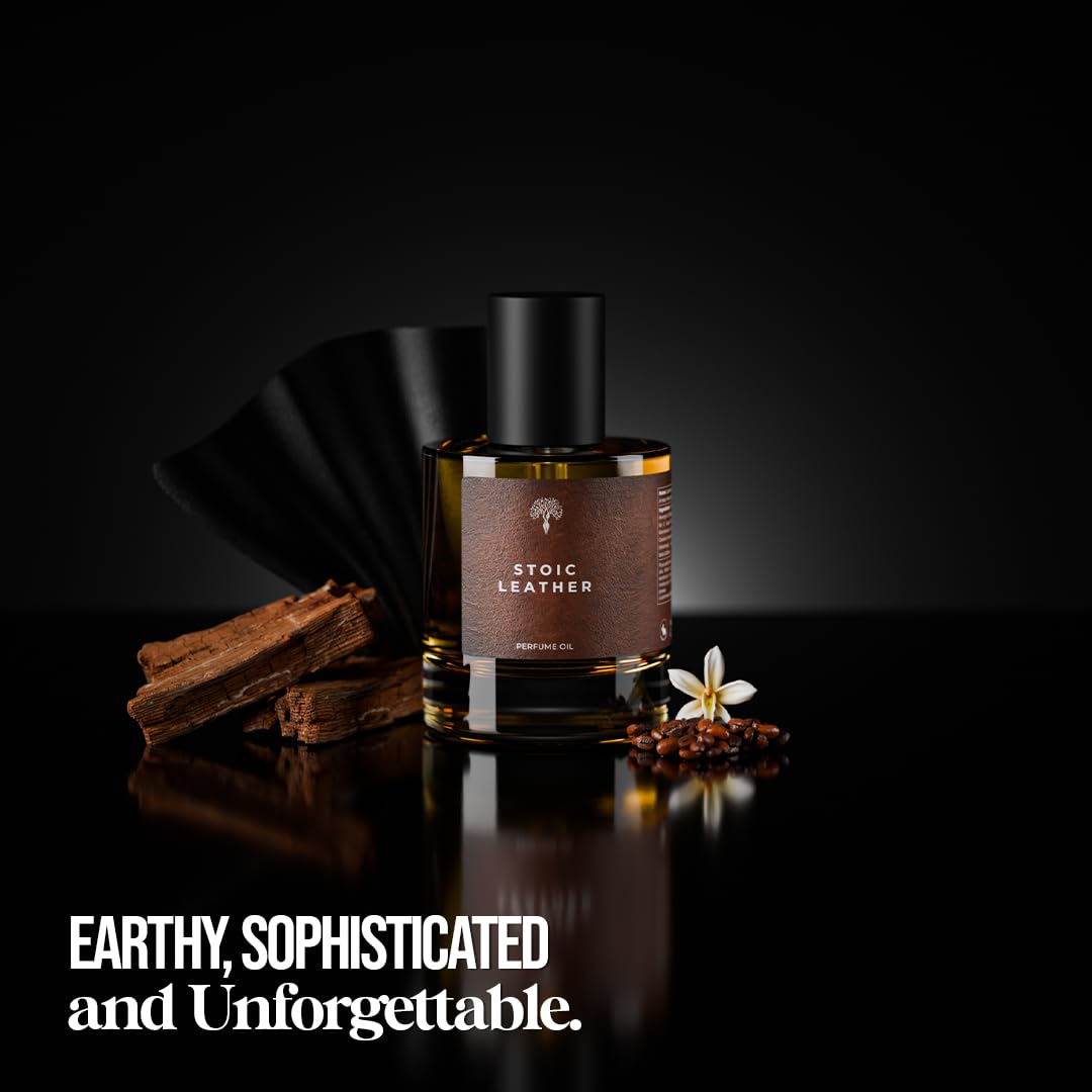 Eternal perfume oils - Stoic Leather | Long Lasting Cologne Oil for Men – Designer Perfumes for Women and Men -Concentrated Scent Oils - Alcohol-Free Organic Perfume 30ml
