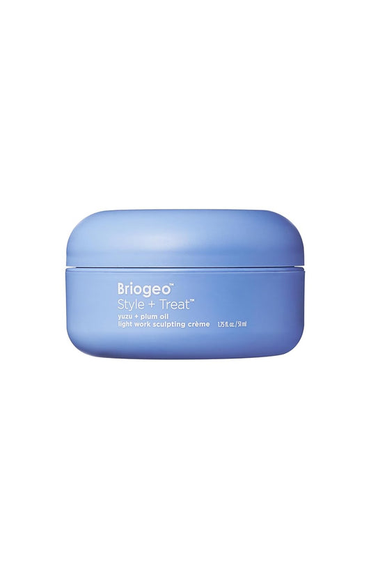Briogeo Style + Treat Yuzu + Plum Oil Light Work Sculpting Crème, Flexible Hold Hair Pomade for Men and Women, Non-Greasy, Vegan, Buildable 24-hour Hold, Vegan, Cruelty-Free, 1.75 fl oz