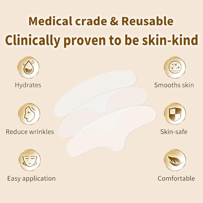 Forehead wrinkle patch wrinkle patch, reusable, for the prevention of skin wrinkles, sleep overnight to remove wrinkles, a pack of three tablets