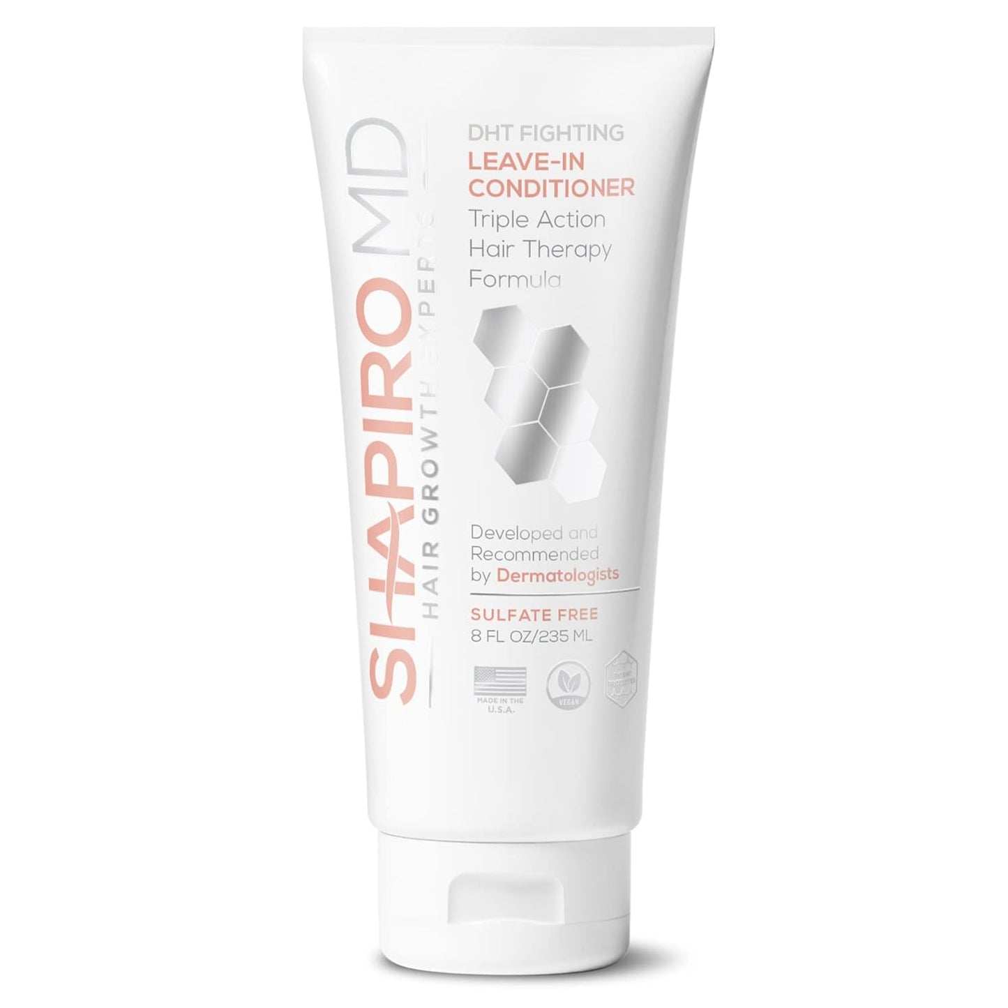 Shapiro MD Hair Growth Experts Hair Loss Leave-in Conditioner, DHT Fighting Vegan Formula for Thinning Hair Developed by Dermatologists, Experience Healthier, Fuller Thicker Hair - 1 Month Supply