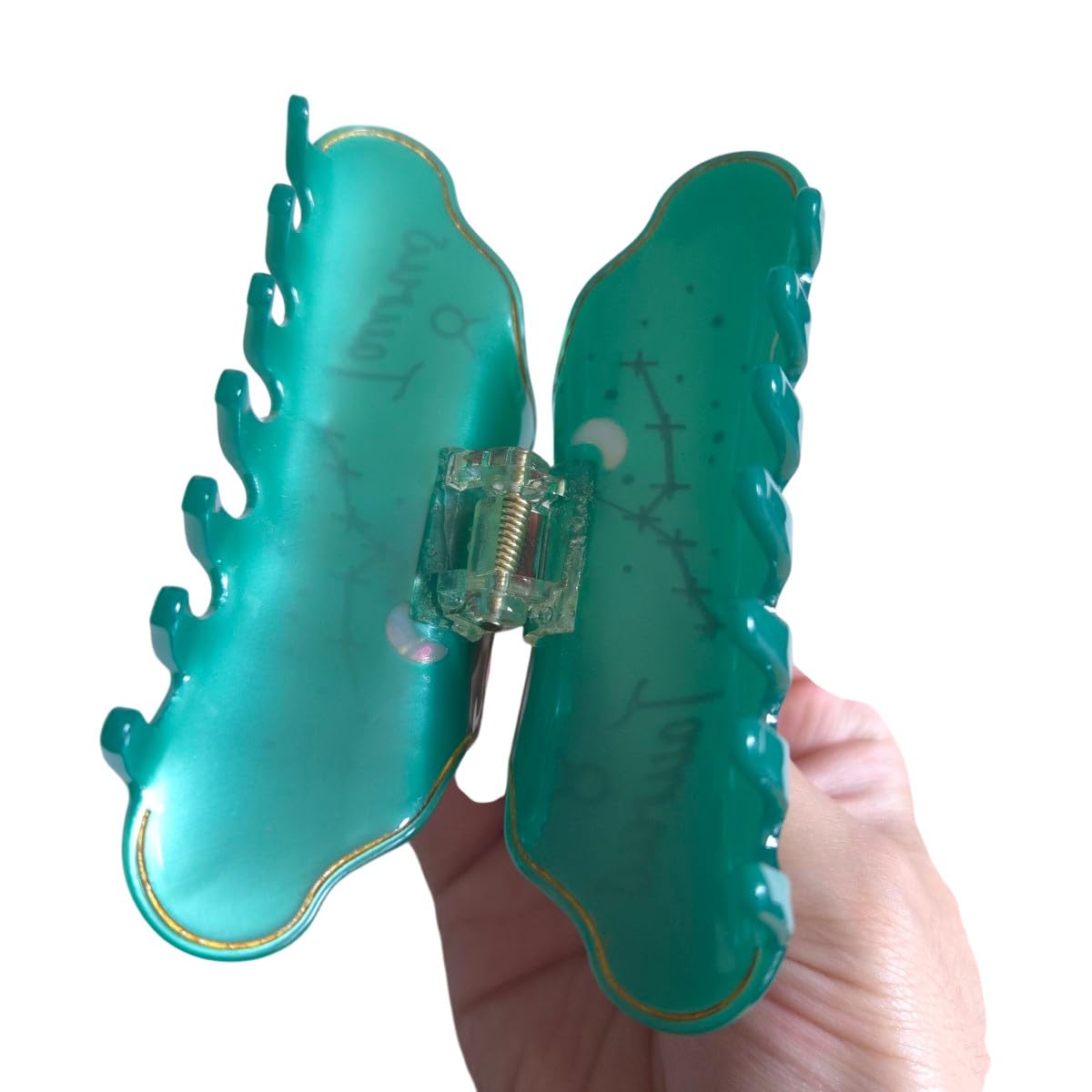 Fantasy Taurus Sign Hair Clips,Novelty Acetate Claw Clip,Zodiac Hair Clips for Women,Emerald