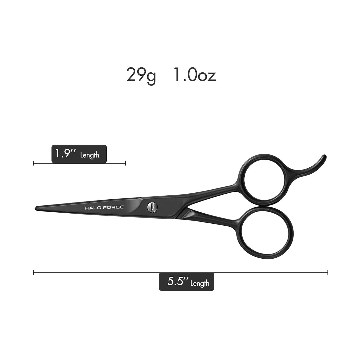 Professional Mustache and Beard Scissors: Small Sharp Stainless Steel Beard Shears For Men Personal Care Precision Trimming Mustache, Facial Hair, Eyebrow, 5.5 Inch (Black)