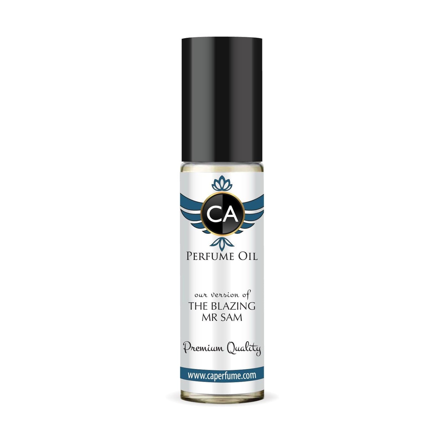 CA Perfume Impression of The Blazing Mr Sam for Men Perfume Oil Woody Spicy Scent Long Lasting Cologne for Men Travel Size TSA Ready Mini Parfum Body Oil Roll-on 0.33 Fl Oz 10ml