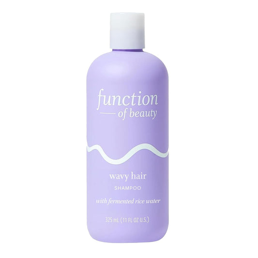 FUNCTION OF BEAUTY Wavy Hair Shampoo, 11 oz - Formulated with Fermented Rice Water to Strengthen and Promote Elasticity, Sulfate Free, Customizable Haircare