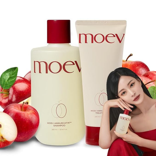 MOEV ANNURCATIN Shampoo and Treatment Mask Set | Korean Apple Hair Care for Strength and Volume in Thinning Hair