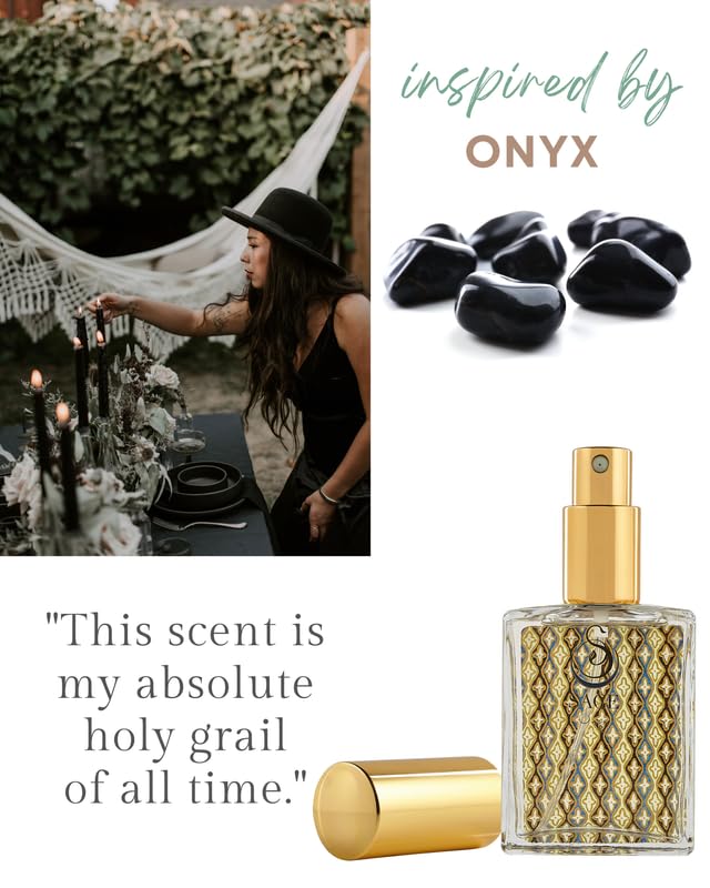 The Sage Lifestyle Onyx Organic Perfume Spray for Women - Black Coconut, Vanilla, Tunisian Amber, Oakmoss - Long Lasting and Natural Scent, Vegan & Cruelty Free, Made in USA, 2oz - Travel Size Perfume