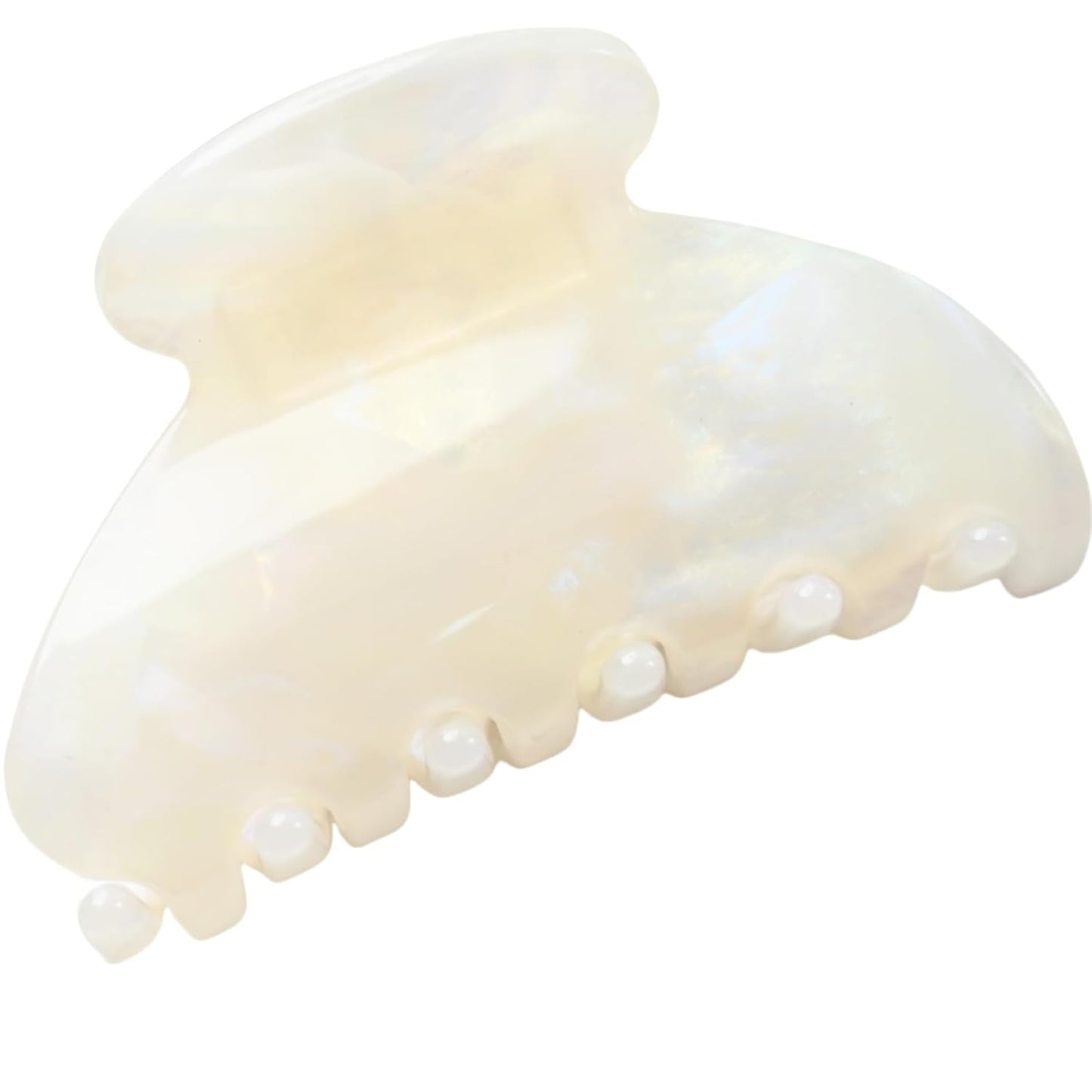 Handmade Celluloid Acetate French Design Barrettes Tortoise Shell Claws Hair Claw Luxury Fashion Accessories Hair Clip for Women (jade white)