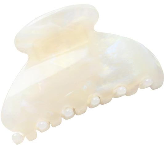 Handmade Celluloid Acetate French Design Barrettes Tortoise Shell Claws Hair Claw Luxury Fashion Accessories Hair Clip for Women (jade white)