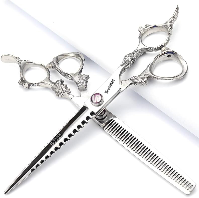 Hair Scissors 6/7/8/9-inch 440C High Hardness For Hairdressers Haircuts Cuttinging Scissors Professional Haircut (7 inch-3pc-A)
