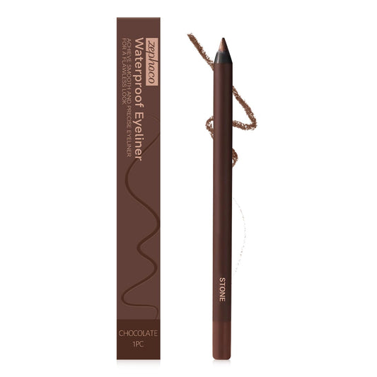 Persona Eyeliner Pencil Waterproof,24 Hr Waterproof Eyeliner Duo Sharpenable Eye Pencil,Long Wearing and Water Resistant,Smooth and Easy to Color (Stone)