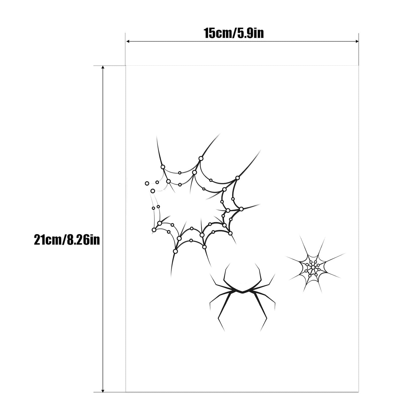 Halloween Temporary Face Tattoos, Temporary Tattoos Stickers,Temporary Makeup Tattoos with Spiderweb & Spider Design, Face Tattoo Sticker Art for Halloween, Adults, Kids 8Pcs