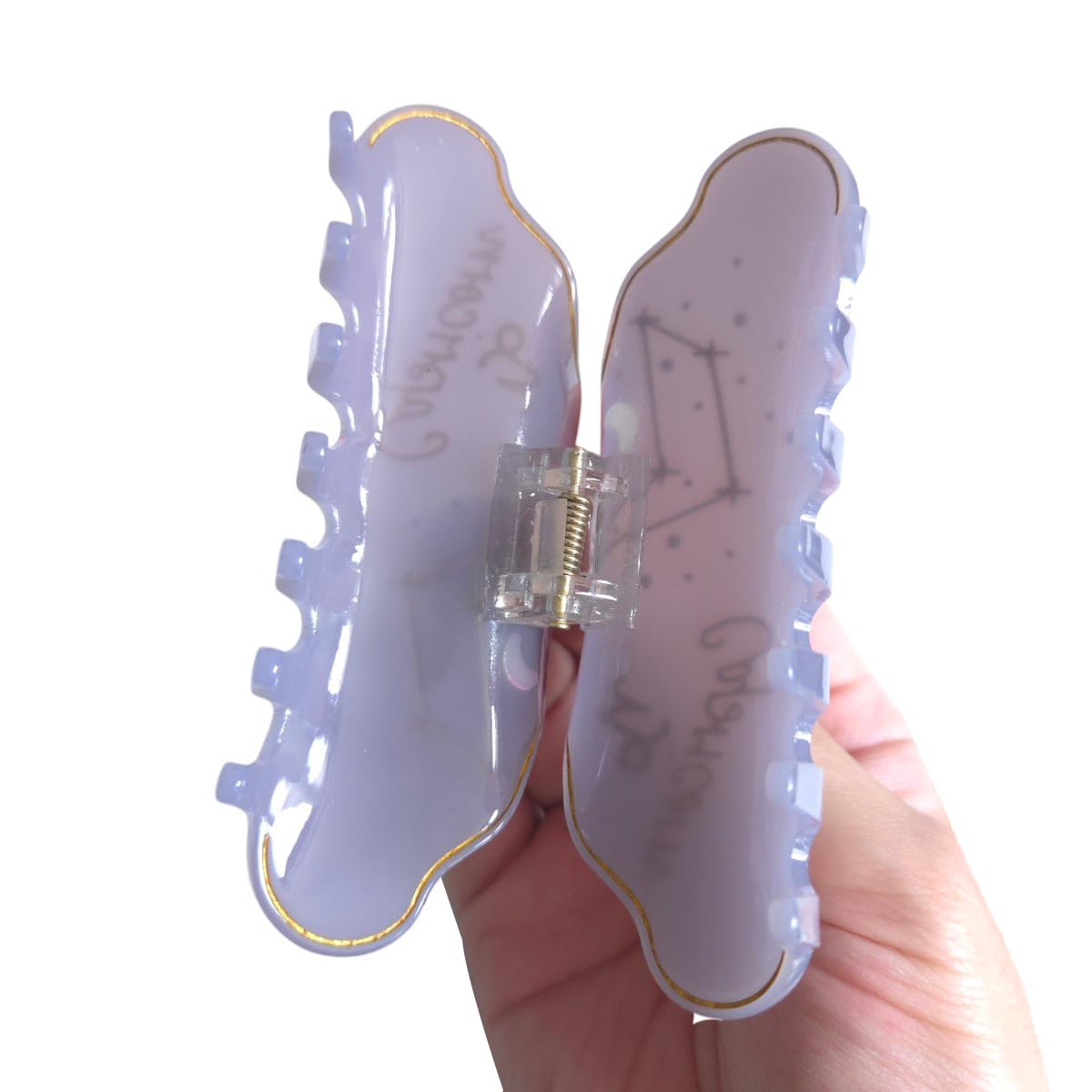 Fantasy Capricorn Sign Hair Clips,Novelty Acetate Claw Clip,Zodiac Hair Clips for Women,Grey Blue