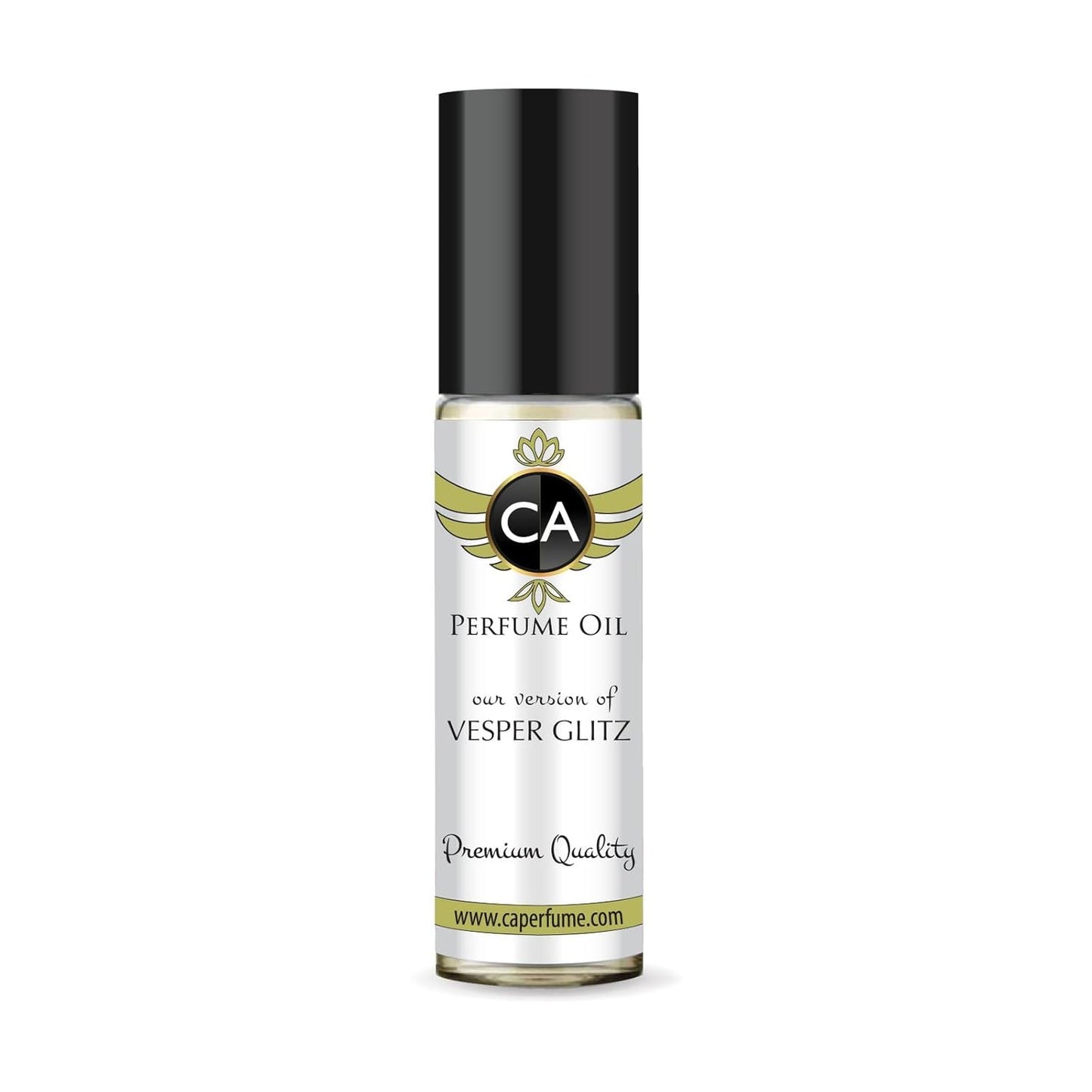 CA Perfume Impression of Vesper Glitz Unisex Fragrance Oil Floral Woody Musk Scent Long Lasting Perfumes for Women & Men Travel Size TSA Ready Mini Parfum Body Oil Roll-on 0.33 Fl Oz 10ml