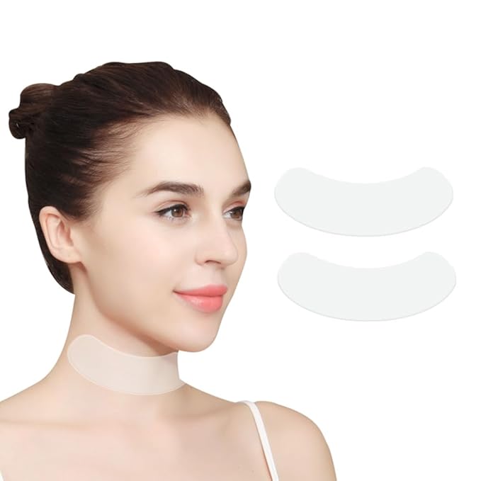 Neck Wrinkle Patches, Reusable Hydrogel Anti Aging Facial Pads, Hypoallergenic Silicone Gel Sleep Tape, Smooth Fine Lines,Mask for Skin Tightening and Firming,Crepe Erase and Neck Lift (neck-2 Pcs)