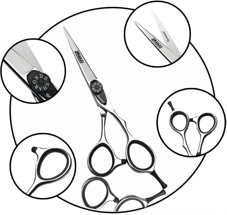 5/5.5/6 Professional Barber Set, with sharp blades that are easy to trim, suitable for hairdressers and hair salons (6-inch -2pc-C)