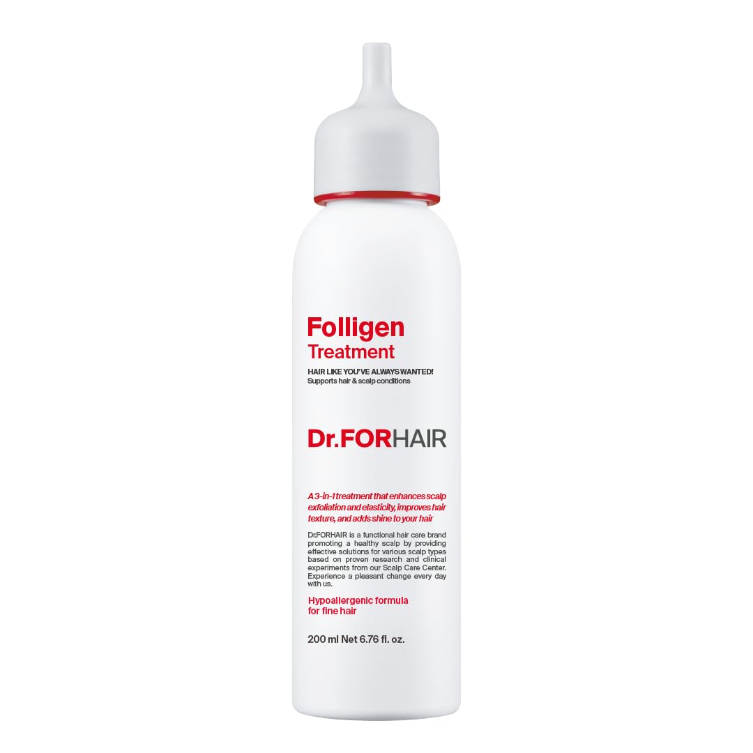 Dr.FORHAIR Folligen Treatment | Korean Hair Treatment | Scalp Treatment & Hair Mask | For Hair Thickening and Fuller Looking, 6.76 fl oz