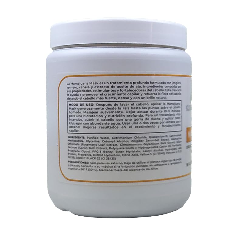 Mamajuana Hair Mask - Deep Treatment with Ginger, Rosemary, Cinnamon & Garlic Oil Extract - Hair Mask for Dry Damaged Hair and Growth, Paraben & Sulfate Free Hair Treatment (36 OZ)