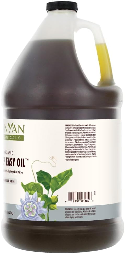 Banyan Botanicals Sleep Easy Oil – Organic Ayurvedic Herbal Sleep Oil – with Coconut Oil & Ashwagandha – Grounding and Calming – 128oz. – Non GMO Sustainably Sourced Vegan