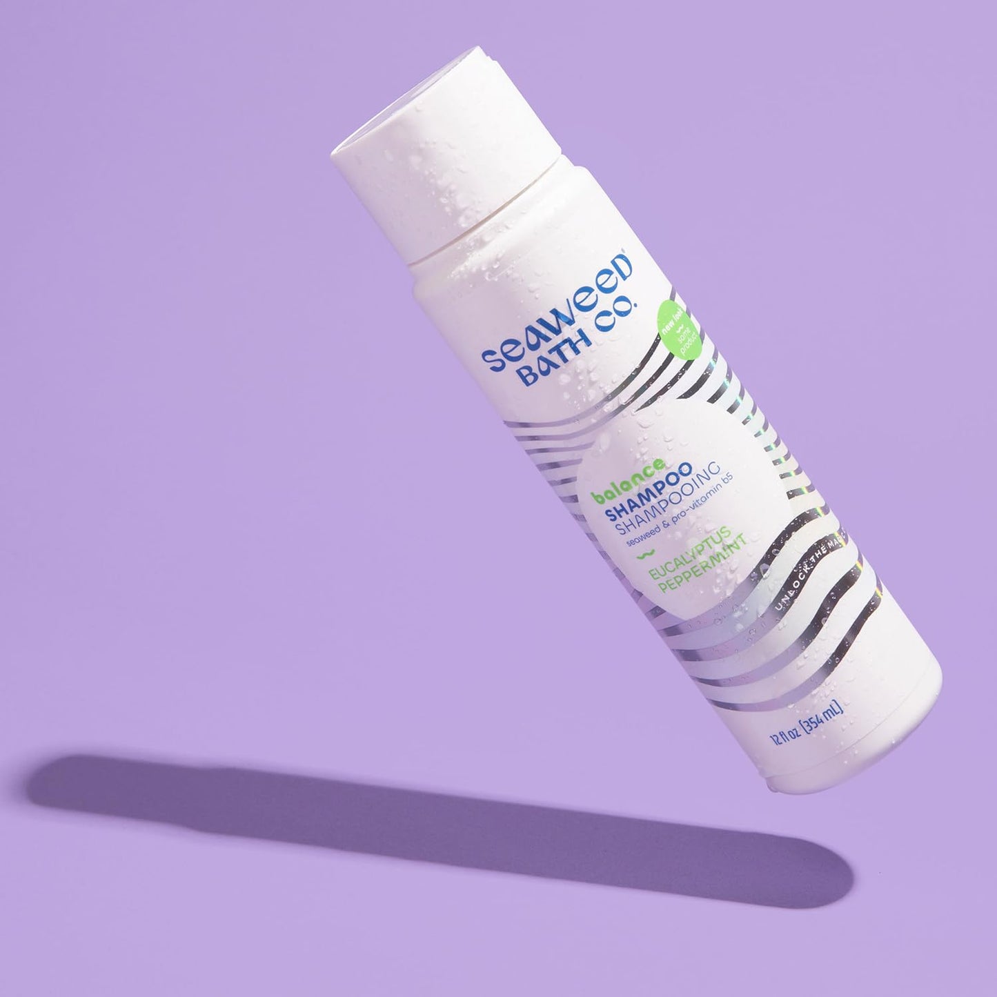 Seaweed Bath Co. Balance Shampoo, Eucalyptus Peppermint Scent, 12 Ounce, Sustainably Harvested Seaweed, Pro Vitamin B5, For Normal to Oily Hair