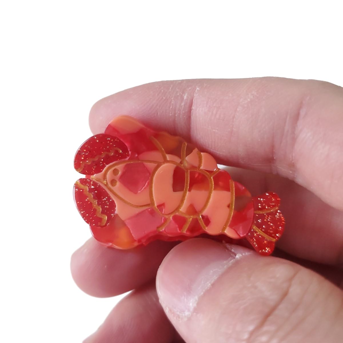 Mini Lobster Hair Clips,Cellulose Acetate Hair Clips,Small Claw Clips for Girl,Hair Accessories,Pack of 2