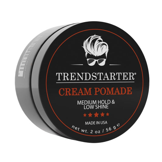 TRENDSTARTER - CREAM POMADE (2oz) - Travel Size - Medium Hold - Low Shine - Water-Based All-Day Hold Premium Hair Styling Pomade Putty Products