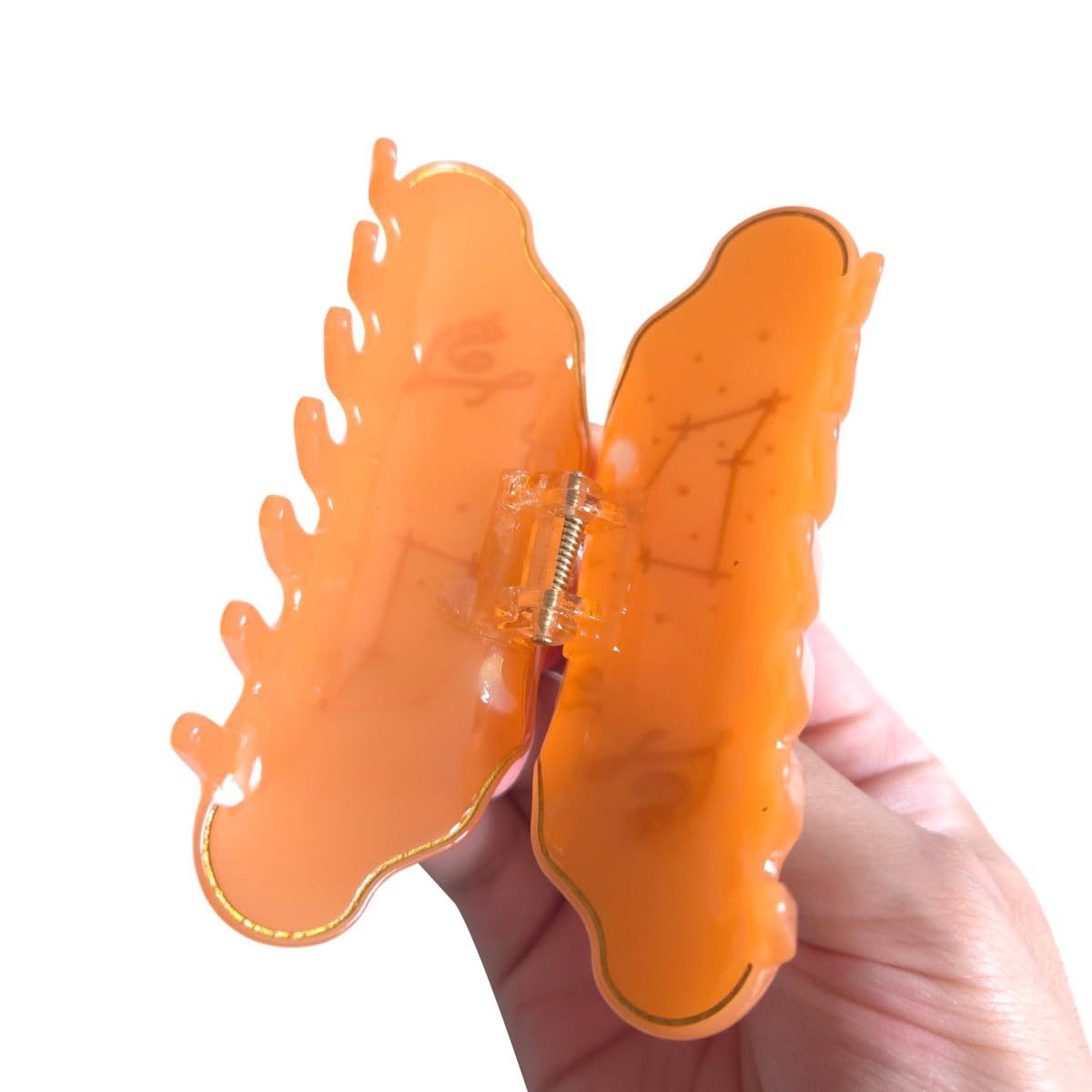 Fantasy Leo Sign Hair Clips,Novelty Acetate Claw Clip,Zodiac Hair Clips for Women,Orange