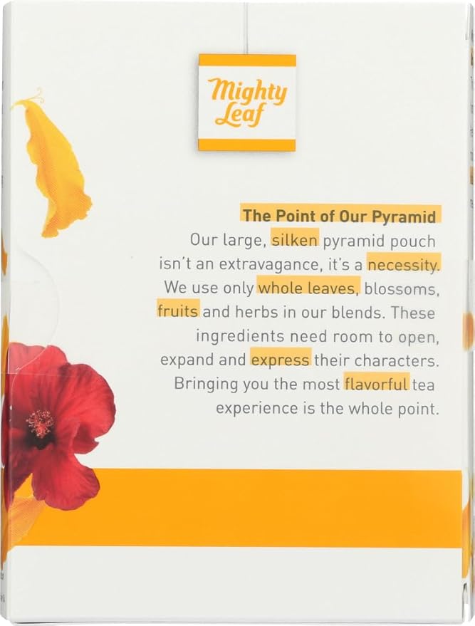 Mighty Leaf Herbal Tea, Organic African Nectar, Rooibos Blend with Sweet and Fruity Notes, 15 Silk Bags (Pack of 3)