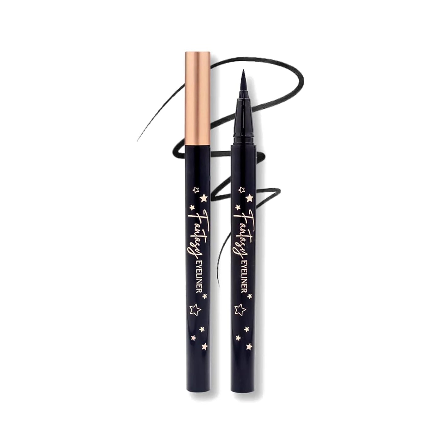 Beauty Fantasy Eyeliner Pen – Ultra-Fine Felt Tip, Waterproof & Smudge-Proof Liquid Eyeliner, 24H Long Wear, Jet Black, Quick-Drying, Cruelty-Free, 0.01 FL.OZ/0.4 ML