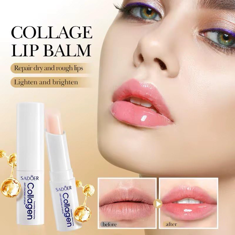 Sadoer Collagen lip balm - Hydrating, Soothing, Long-Lasting Protection, All-Season Protection