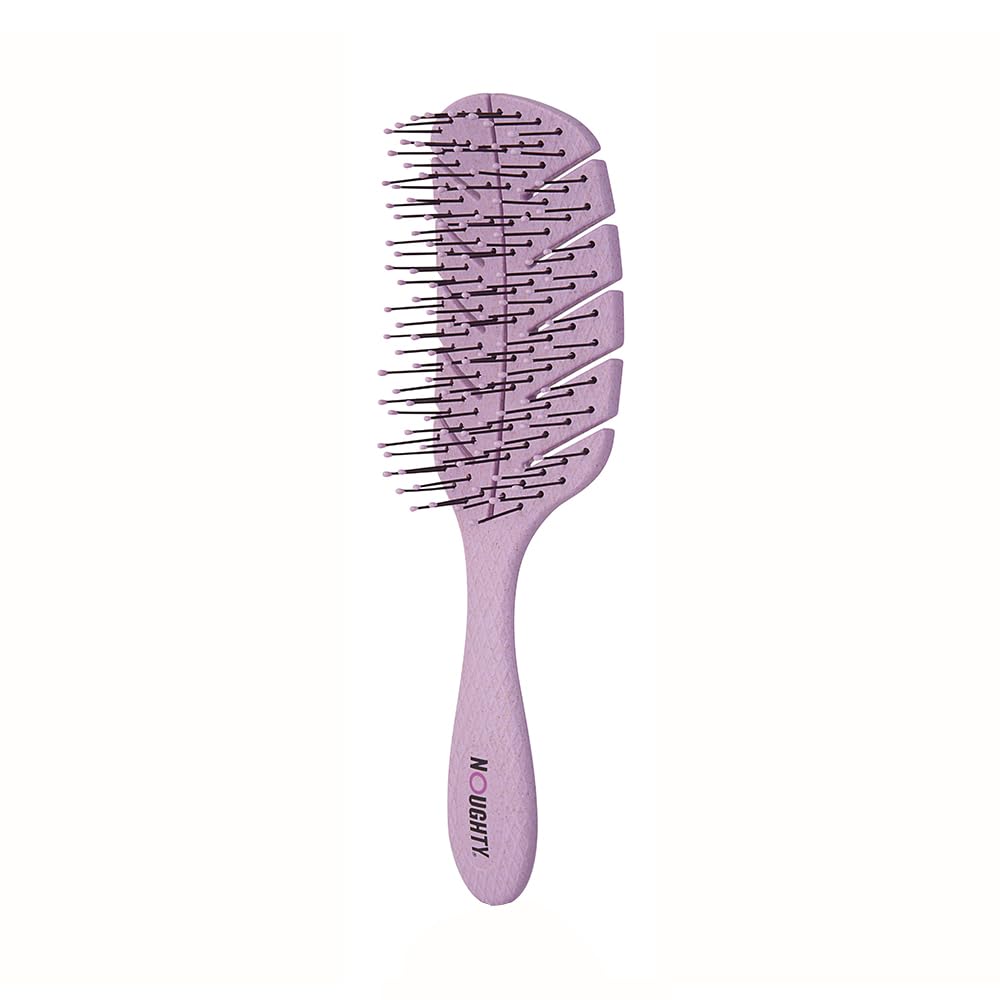 Noughty The Purple One Detangling Brush for Wet and Dry, Smooth and Tangle-Free Hair, Styling and Shower Brush for All Hairtypes, Eco-Friendly and Flexible for Daily Use