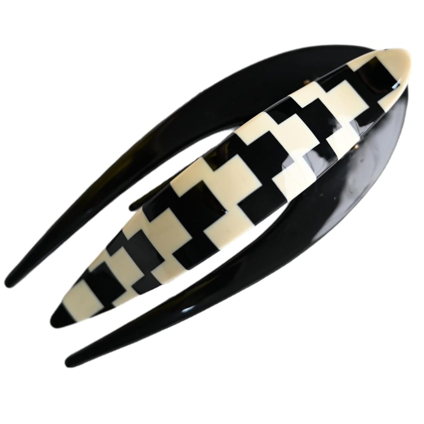 Handmade Celluloid French Design Tortoise Shell Barrettes Side-slide Opening Duck Luxury Fashion Accessories Hair Clip Claw for Women (check)