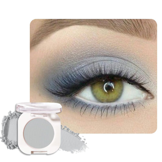 Smoky Gray Matte Single Eyeshadow, Lightweight Blendable Mini Eye Shadow for Older Women, Monochrome Eyeshadow Palette Makeup Pigmented Waterproof, Vegan & Cruelty-Free, 28