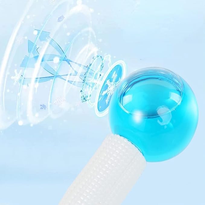 2pcs Beauty Crystal Ball Facial Cooling Puck for Face and Eye Massage Massage Tool (blue)