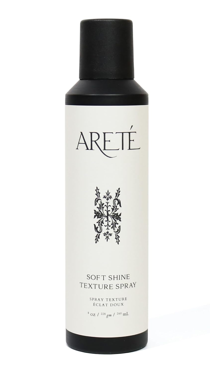 ARETÉ Soft Shine Texture Spray + Hair Spray for Women, Barbary Fig & Zeolite Mineral Clay, Adds Volume, Smooths Frizz, Locks in Shine, Soothes Scalp, Made in USA, 8oz
