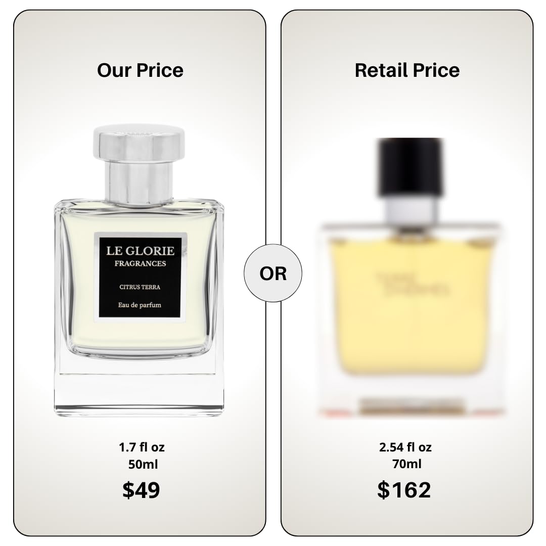 Inspired by Terre d'He.rmes, Citrus Terra EDP, Long Lasting 12-14 Hours Perfume Spray for Men, Unisex, All Skin Types, Cruelty Free - 1.7 Fl oz 50ml