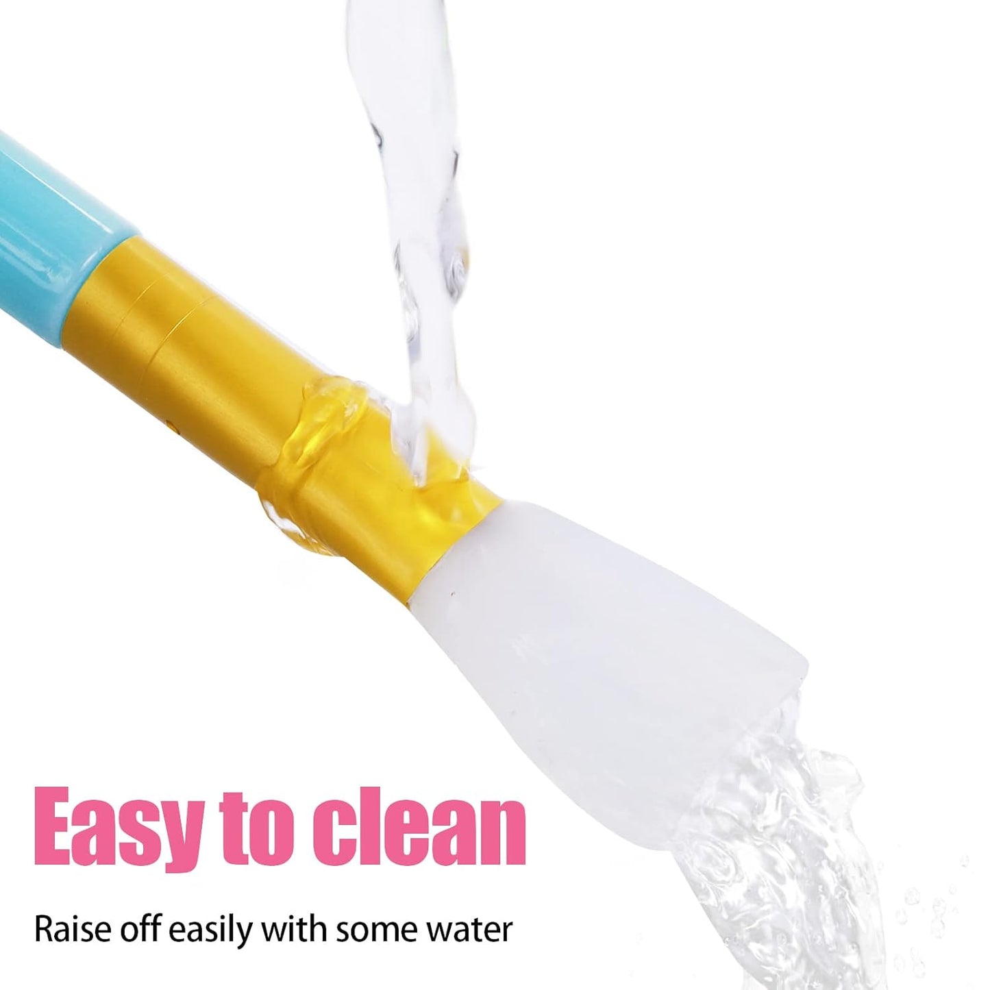 2 PCS Silicone Face Mask Brushes, Facial Mud Mask Beauty Tool Applicator Brush Soft Hairless Body Lotion Moisturizers Applicator Sector Brush Makeup Tools For Women Girls (Black+Blue)