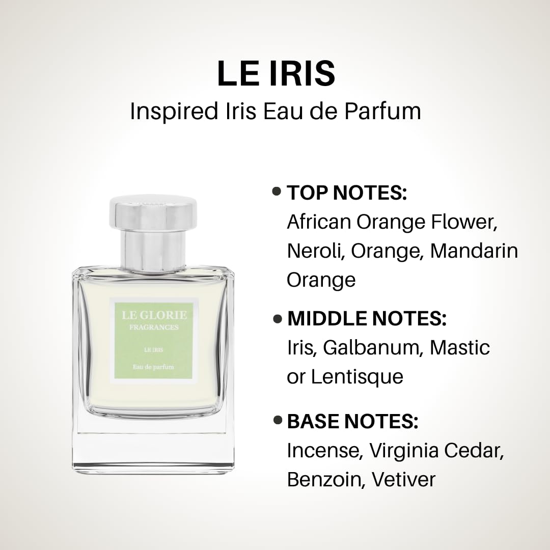 Inspired by Pr.a.D.,A Ir.is, Le Iris EDP, Long Lasting 12-14 Hours Perfume Spray for Women, Unisex, All Skin Types - Cruelty Free - 1.7 fl oz 50ml